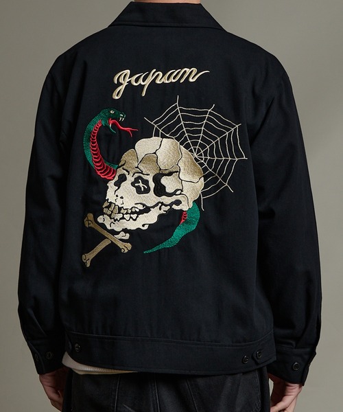 Coffee & Cigarettes(コーヒーアンドシガレッツ)の「2D47 スカルデザイン スイングトップ ジャケット(ブルゾン・メンズ・ブラック・L/XL/M)」の11枚目の写真