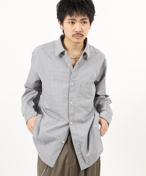 FUNALIVE(ファンアライブ)の「ATU ミニチェック レギュラーシャツ 長袖(シャツ/ブラウス・メンズ・ネイビー/ホワイト/グレー・L/M/XL)」の10枚目の写真