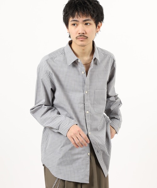 FUNALIVE(ファンアライブ)の「ATU ミニチェック レギュラーシャツ 長袖(シャツ/ブラウス・メンズ・ネイビー/ホワイト/グレー・L/M/XL)」の11枚目の写真