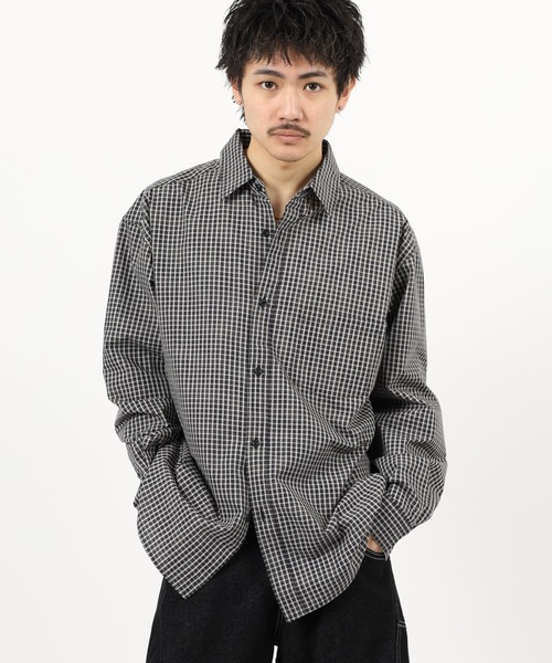 FUNALIVE(ファンアライブ)の「ATU ミニチェック レギュラーシャツ 長袖(シャツ/ブラウス・メンズ・ネイビー/ホワイト/グレー・L/M/XL)」の15枚目の写真