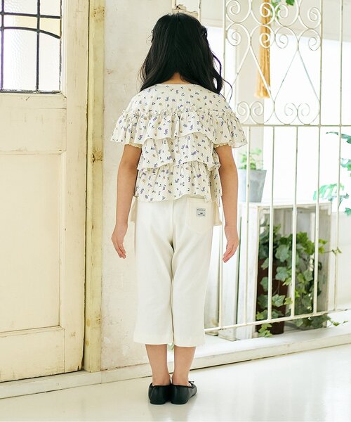 Seraph(セラフ)の「【接触冷感】ウエストフリルスタイルアップパンツ(その他パンツ・キッズ・ネイビー/サックスブルー/アイボリー/チェック/ピンク・100/90/80/140/130/120/110)」の7枚目の写真