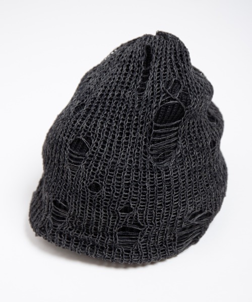 RACAL（ラカル）の「Ripped Cotton Knit Layered Summer Beanie / ダメージ風針抜き編みレイヤードコットンニットビーニー（ニットキャップ/ビーニー・レディース・アイボリー/ブラック/ブルー・FREE）」の14枚目の写真