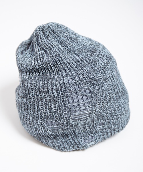 RACAL（ラカル）の「Ripped Cotton Knit Layered Summer Beanie / ダメージ風針抜き編みレイヤードコットンニットビーニー（ニットキャップ/ビーニー・レディース・アイボリー/ブラック/ブルー・FREE）」の18枚目の写真