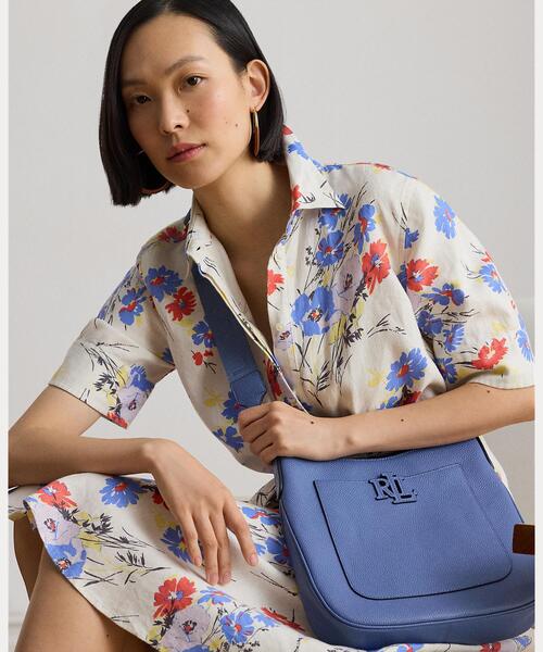 LAUREN RALPH LAUREN（ローレン ラルフ ローレン）の「ペブルド レザー ラージ Cameryn クロスボディ（ショルダーバッグ・レディース・ブルー・ONE）」の6枚目の写真
