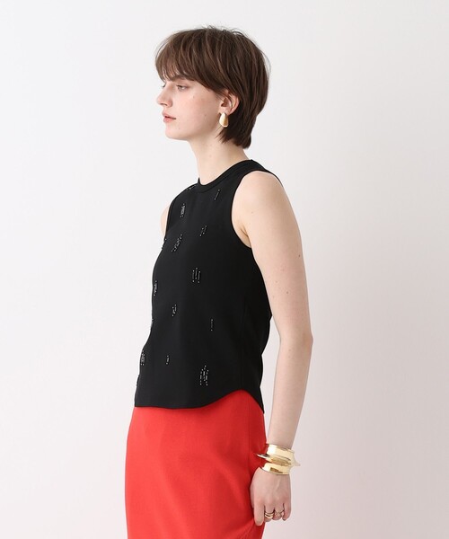 allureville(アルアバイル)の「ビジュータンクトップ(Tシャツ/カットソー・レディース・ブラック/オフホワイト/オレンジ・2)」の10枚目の写真