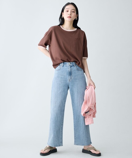 ANY(エニィ)の「リンガーTシャツ(Tシャツ/カットソー・レディース・ネイビー系2/アイボリー系/ベージュ系2/ダークブラウン系・X-LARGE)」の14枚目の写真