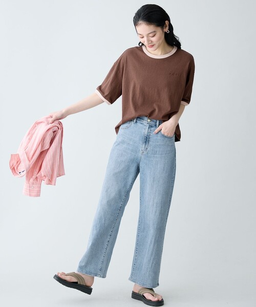 ANY(エニィ)の「リンガーTシャツ(Tシャツ/カットソー・レディース・ネイビー系2/アイボリー系/ベージュ系2/ダークブラウン系・X-LARGE)」の15枚目の写真