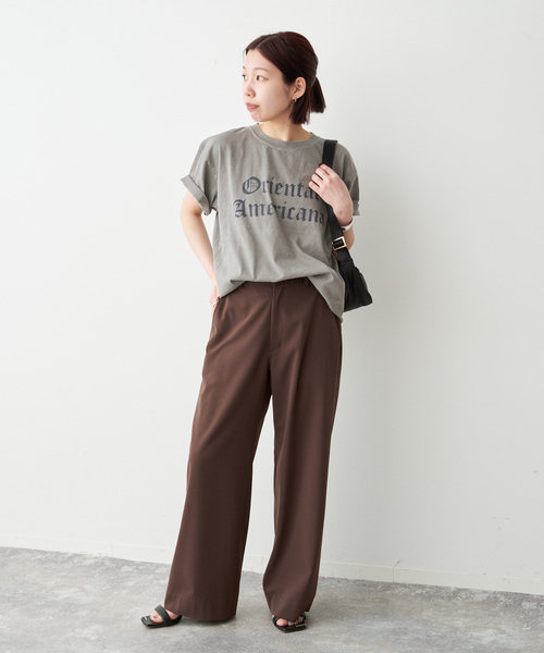 Spick & Span(スピックアンドスパン)の「AUTHEN / オーセン 別注LOGO Tee*(Tシャツ/カットソー・レディース・ライトグレー/マスタード・SMALL)」の3枚目の写真