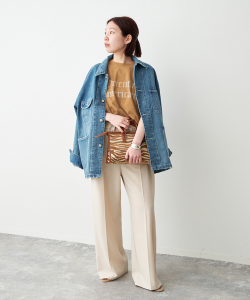 Spick & Span(スピックアンドスパン)の「AUTHEN / オーセン 別注LOGO Tee*(Tシャツ/カットソー・レディース・ライトグレー/マスタード・SMALL)」の4枚目の写真
