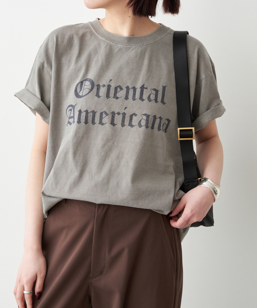 Spick & Span(スピックアンドスパン)の「AUTHEN / オーセン 別注LOGO Tee*(Tシャツ/カットソー・レディース・ライトグレー/マスタード・SMALL)」の5枚目の写真