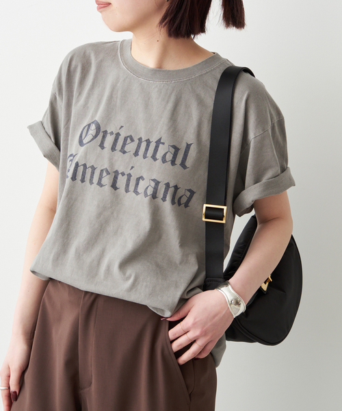 Spick & Span(スピックアンドスパン)の「AUTHEN / オーセン 別注LOGO Tee*(Tシャツ/カットソー・レディース・ライトグレー/マスタード・SMALL)」の6枚目の写真