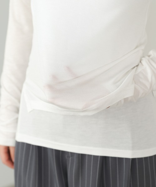 Bab(バブ)の「レイヤード/スキッパーカットソー+タンクSET(Tシャツ/カットソー・レディース・ライトグリーン/オフホワイト/杢グレー・FREE)」の12枚目の写真