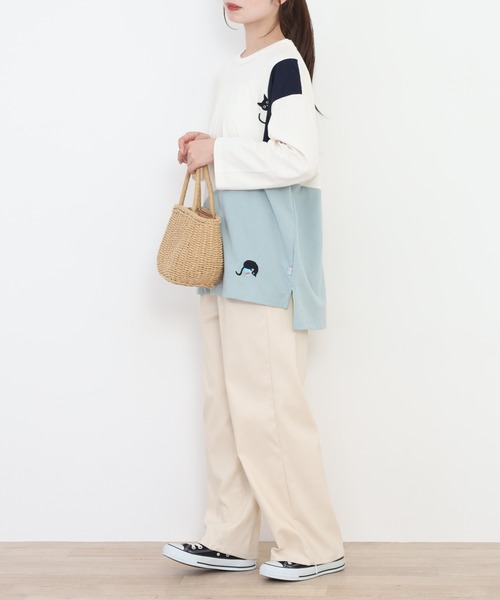 Quelle Chance(ケルシャンス)の「配色切替 長袖プルオーバー 猫(Tシャツ/カットソー・レディース・イエロー系その他/グリーン系その他・L/M)」の18枚目の写真