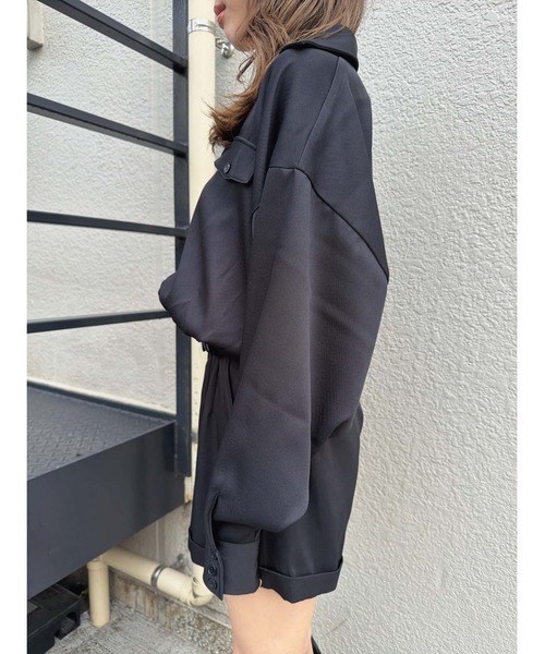 EGOIST（エゴイスト）の「フラップポケットベルト付オールインワン（サロペット/オーバーオール・レディース・ベージュ/ブラック・S/M）」の20枚目の写真