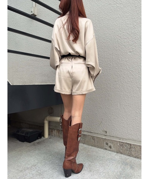 EGOIST（エゴイスト）の「フラップポケットベルト付オールインワン（サロペット/オーバーオール・レディース・ベージュ/ブラック・S/M）」の17枚目の写真