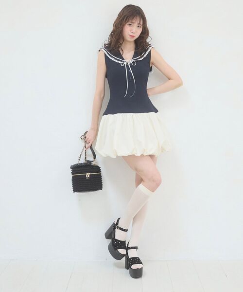 MAJESTIC LEGON（マジェスティックレゴン）の「軽盛れヒールビジューサンダル（サンダル・レディース・アイボリー/ブラック・SMALL/MEDIUM/LARGE/X-LARGE）」の10枚目の写真