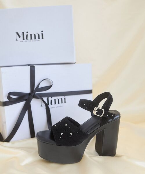 MAJESTIC LEGON（マジェスティックレゴン）の「軽盛れヒールビジューサンダル（サンダル・レディース・アイボリー/ブラック・SMALL/MEDIUM/LARGE/X-LARGE）」の6枚目の写真