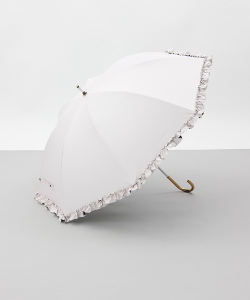 dazzlin(ダズリン)の「【dazzlin(ダズリン)】無地フリル晴雨兼用傘(長傘)(長傘・レディース・ネイビー/ピンク/ライトグレー・FREE)」の3枚目の写真