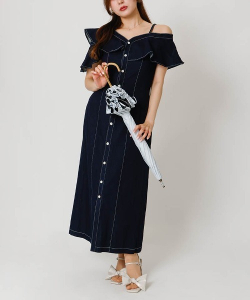 dazzlin(ダズリン)の「【dazzlin(ダズリン)】無地フリル晴雨兼用傘(長傘)(長傘・レディース・ネイビー/ピンク/ライトグレー・FREE)」の12枚目の写真