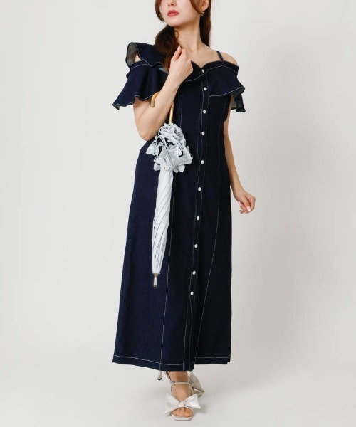 dazzlin(ダズリン)の「【dazzlin(ダズリン)】無地フリル晴雨兼用傘(長傘)(長傘・レディース・ネイビー/ピンク/ライトグレー・FREE)」の14枚目の写真