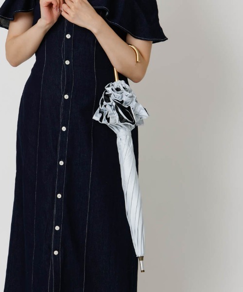 dazzlin(ダズリン)の「【dazzlin(ダズリン)】無地フリル晴雨兼用傘(長傘)(長傘・レディース・ネイビー/ピンク/ライトグレー・FREE)」の15枚目の写真