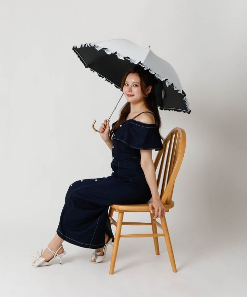 dazzlin(ダズリン)の「【dazzlin(ダズリン)】無地フリル晴雨兼用傘(長傘)(長傘・レディース・ネイビー/ピンク/ライトグレー・FREE)」の21枚目の写真