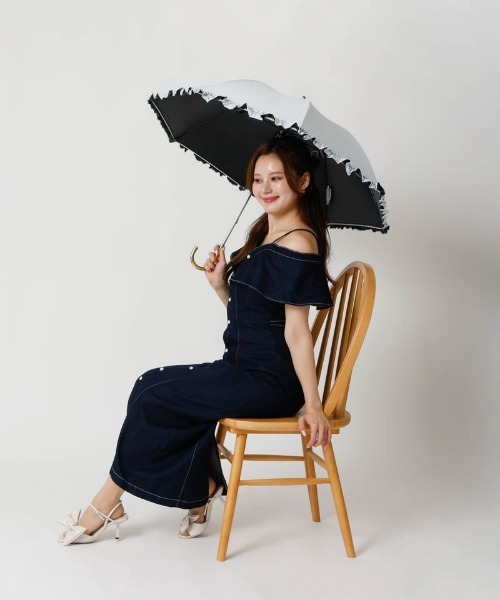 dazzlin(ダズリン)の「【dazzlin(ダズリン)】無地フリル晴雨兼用傘(長傘)(長傘・レディース・ネイビー/ピンク/ライトグレー・FREE)」の22枚目の写真