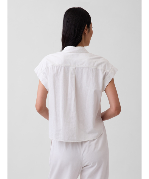 GAP(ギャップ)の「リネンブレンド オーバーサイズシャツ(シャツ/ブラウス・レディース・レッド/オフホワイト/ナチュラル・XS/S/M/L/XXS)」の11枚目の写真