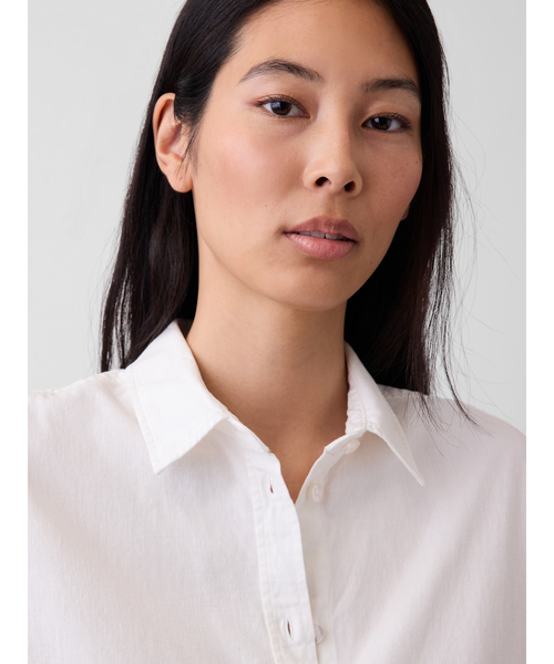 GAP(ギャップ)の「リネンブレンド オーバーサイズシャツ(シャツ/ブラウス・レディース・レッド/オフホワイト/ナチュラル・XS/S/M/L/XXS)」の14枚目の写真