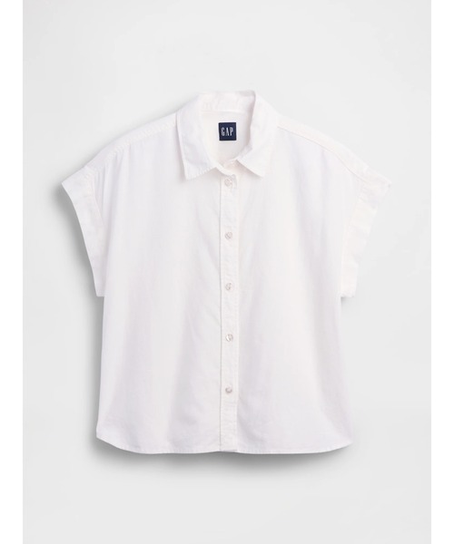 GAP(ギャップ)の「リネンブレンド オーバーサイズシャツ(シャツ/ブラウス・レディース・レッド/オフホワイト/ナチュラル・XS/S/M/L/XXS)」の7枚目の写真