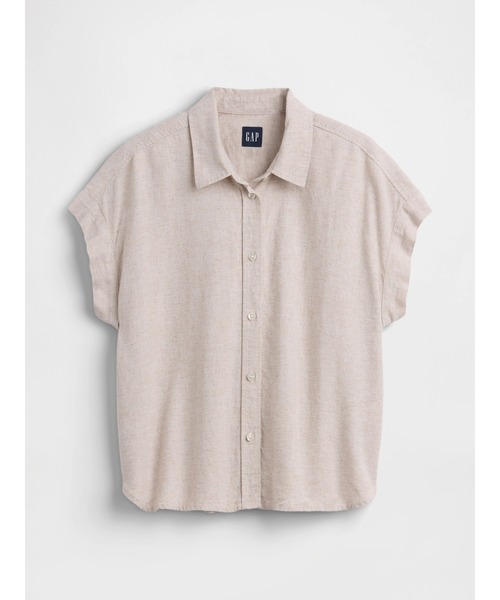 GAP(ギャップ)の「リネンブレンド オーバーサイズシャツ(シャツ/ブラウス・レディース・レッド/オフホワイト/ナチュラル・XS/S/M/L/XXS)」の6枚目の写真