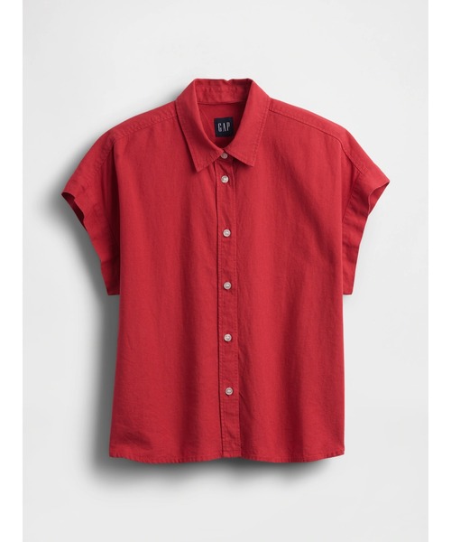 GAP(ギャップ)の「リネンブレンド オーバーサイズシャツ(シャツ/ブラウス・レディース・レッド/オフホワイト/ナチュラル・XS/S/M/L/XXS)」の5枚目の写真