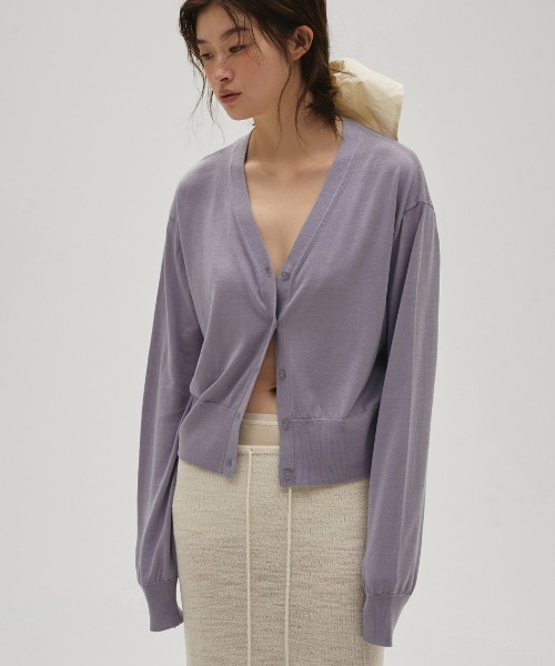 TODAYFUL（トゥデイフル）の「Silk Cotton Cardigan（カーディガン/ボレロ・レディース・ブラック/ライトグレー/ブルー系その他・FREE）」の3枚目の写真
