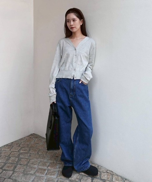 TODAYFUL（トゥデイフル）の「Silk Cotton Cardigan（カーディガン/ボレロ・レディース・ブラック/ライトグレー/ブルー系その他・FREE）」の8枚目の写真