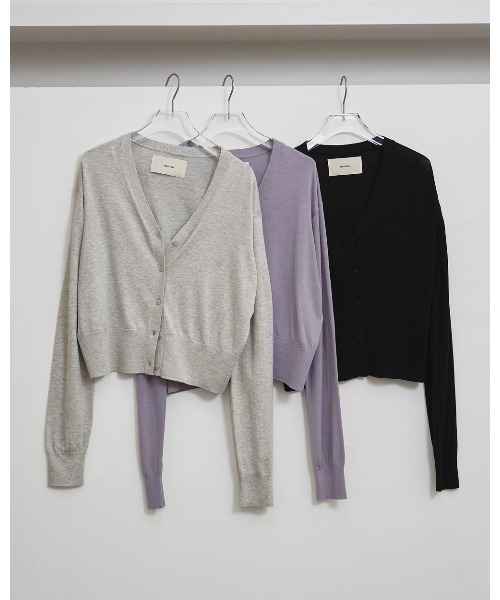 TODAYFUL（トゥデイフル）の「Silk Cotton Cardigan（カーディガン/ボレロ・レディース・ブラック/ライトグレー/ブルー系その他・FREE）」の4枚目の写真
