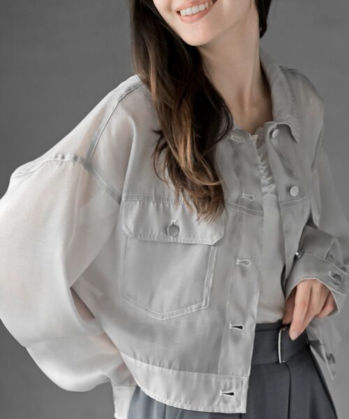 rps（アールピーエス）の「シアーＧジャン（その他アウター・レディース・ライトグレー/オフホワイト/ブラック・フリー）」の3枚目の写真