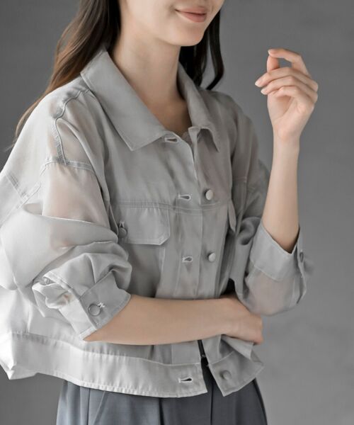 rps（アールピーエス）の「シアーＧジャン（その他アウター・レディース・ライトグレー/オフホワイト/ブラック・フリー）」の16枚目の写真