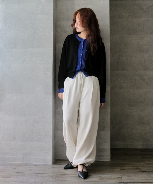 cheriella(シェリエラ)の「【cheriella】配色レイヤードカーディガン COLOR BLOCK LAYERED CARDIGAN(Tシャツ/カットソー・レディース・ブラック/アイボリー/杢グレー/ライトブルー・FREE)」の16枚目の写真