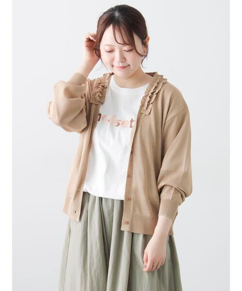 Samansa Mos2(サマンサ モスモス)の「襟フリルニットカーディガン(カーディガン/ボレロ・レディース・ブラック/ベージュ/ラベンダー/アイボリー・F)」の3枚目の写真