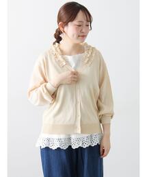 Samansa Mos2（サマンサ モスモス）の「襟フリルニットカーディガン（カーディガン/ボレロ）」