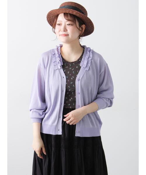 Samansa Mos2(サマンサ モスモス)の「襟フリルニットカーディガン(カーディガン/ボレロ・レディース・ブラック/ベージュ/ラベンダー/アイボリー・F)」の22枚目の写真