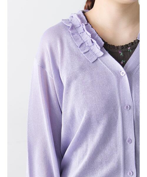 Samansa Mos2(サマンサ モスモス)の「襟フリルニットカーディガン(カーディガン/ボレロ・レディース・ブラック/ベージュ/ラベンダー/アイボリー・F)」の8枚目の写真