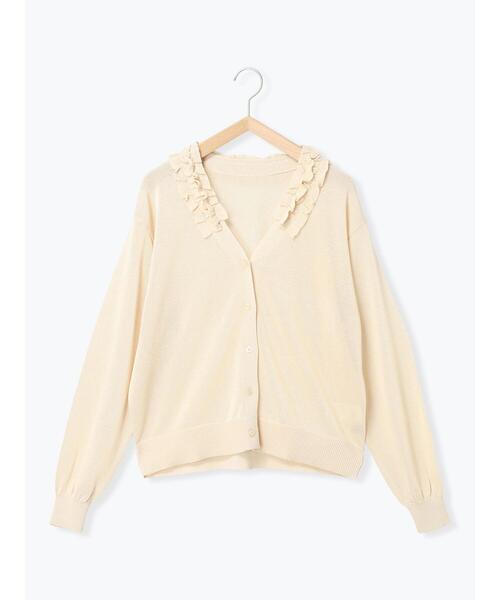 Samansa Mos2(サマンサ モスモス)の「襟フリルニットカーディガン(カーディガン/ボレロ・レディース・ブラック/ベージュ/ラベンダー/アイボリー・F)」の13枚目の写真