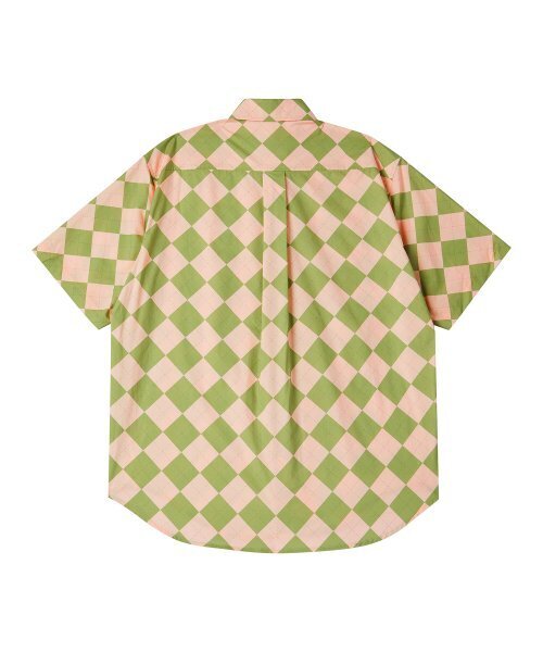 Beyond Closet（-）の「[コレクションライン] オールドアルファベットアーガイル半袖シャツオリーブ（シャツ/ブラウス・レディース・その他・LARGE/SMALL）」の3枚目の写真