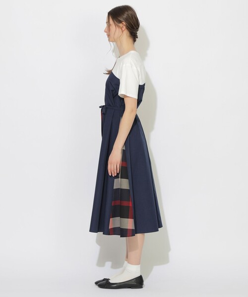 CB CRESTBRIDGE（シービークレストブリッジ）の「ハーフスリーブコンビワンピース（ワンピース・レディース・ベージュ/ダークネイビー・M/S）」の14枚目の写真