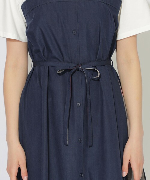 CB CRESTBRIDGE（シービークレストブリッジ）の「ハーフスリーブコンビワンピース（ワンピース・レディース・ベージュ/ダークネイビー・M/S）」の12枚目の写真