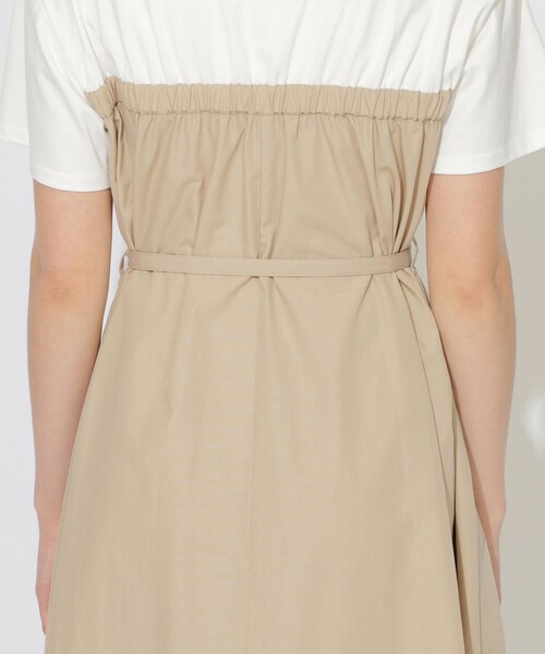 CB CRESTBRIDGE（シービークレストブリッジ）の「ハーフスリーブコンビワンピース（ワンピース・レディース・ベージュ/ダークネイビー・M/S）」の5枚目の写真