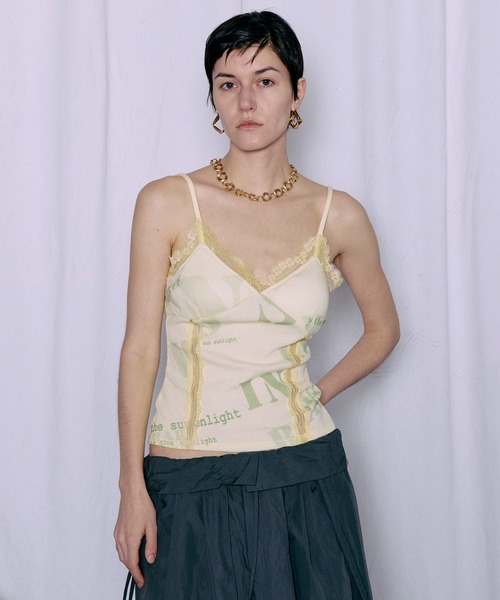 MAISON SPECIAL(メゾンスペシャル)の「Cup-In Print Cami/カップインプリントキャミ(キャミソール・レディース・チャコールグレー/イエロー/アイボリー・FREE)」の13枚目の写真