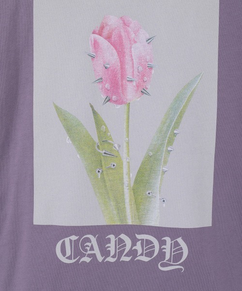 Candy Stripper(キャンディストリッパー)の「PIERCED TULIP Tシャツ(Tシャツ/カットソー・レディース・パープル/ライトブルー/ブラック/オフホワイト・M/L/XL)」の9枚目の写真