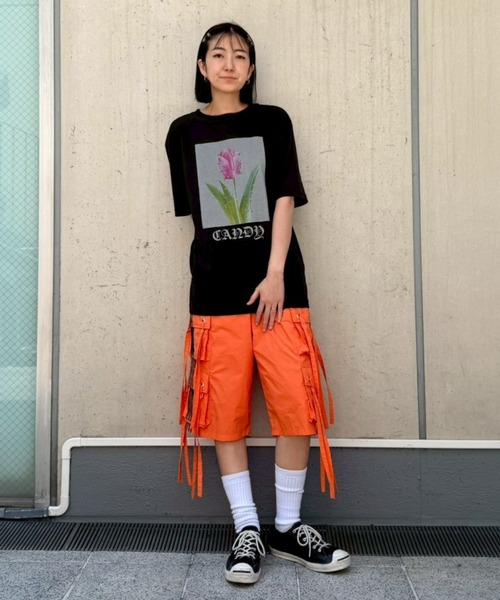 Candy Stripper(キャンディストリッパー)の「PIERCED TULIP Tシャツ(Tシャツ/カットソー・レディース・パープル/ライトブルー/ブラック/オフホワイト・M/L/XL)」の13枚目の写真